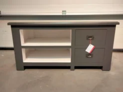 Antraciet grijs met wit klein tv meubel