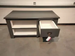Antraciet grijs met wit klein tv meubel