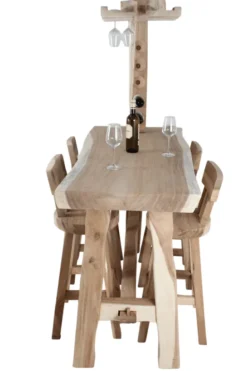 Bartafel met wijnrek suar hout