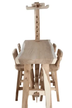 Bartafel met wijnrek suar hout