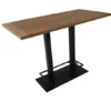 Bartafel teak houten blad en metalen poot