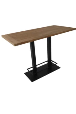 Bartafel teak houten blad en metalen poot