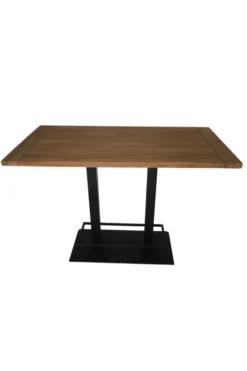 Bartafel teak houten blad en metalen poot