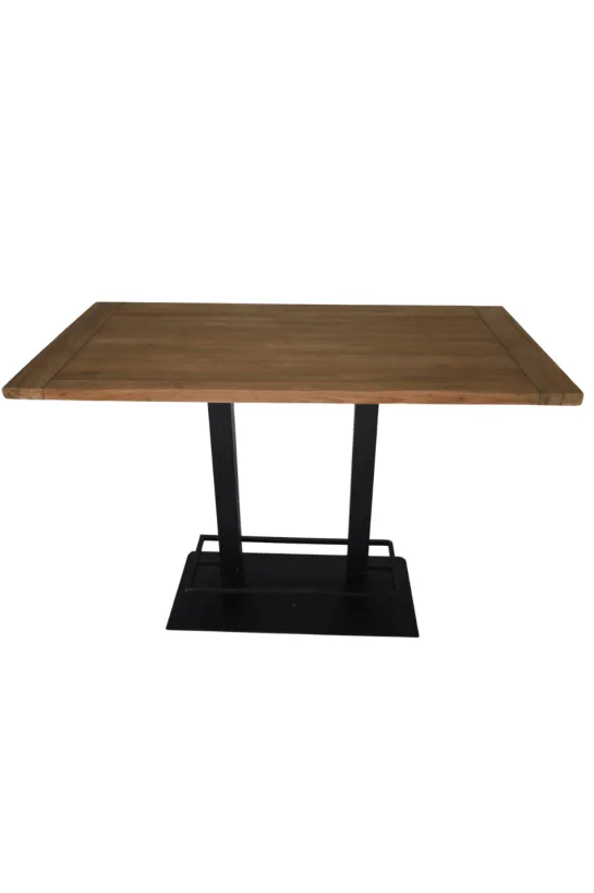 Bartafel teak houten blad en metalen poot