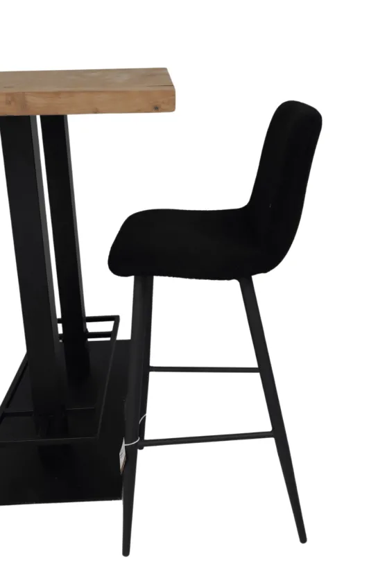 Bartafel teak houten blad en metalen poot