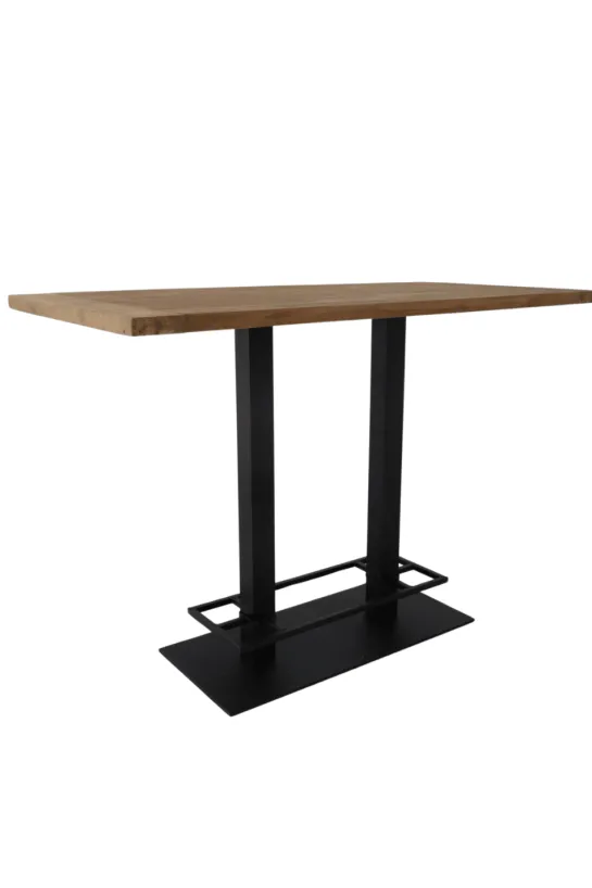 Bartafel teak houten blad en metalen poot