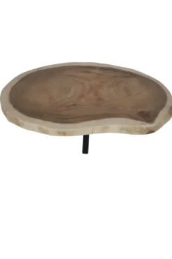 Boomstam salontafel met metalen poot