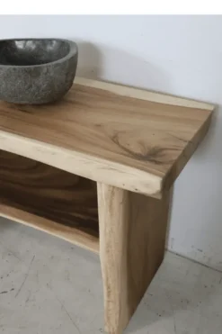 Boomstam suar houten badkamermeubel open 120 cm