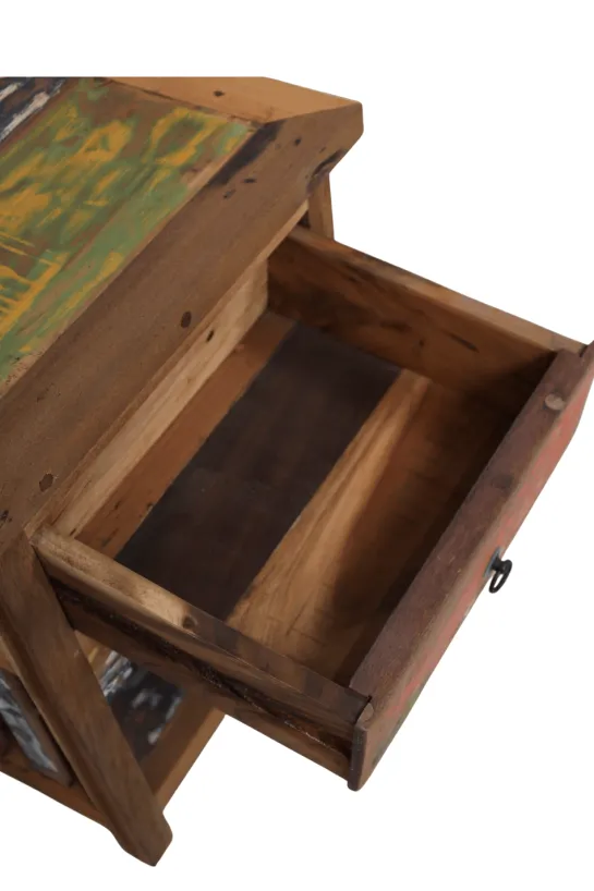 Boten houten nachtkastje met lade