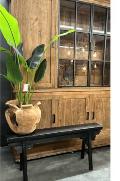 Chinees oud houten bankje zwart