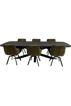 Deens ovale zwarte eettafel