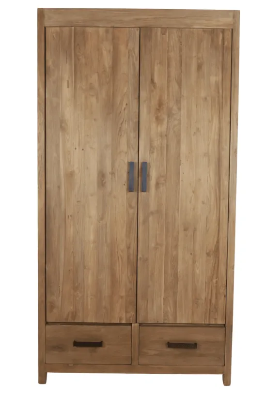 Dichte opbergkast teak hout 110cm