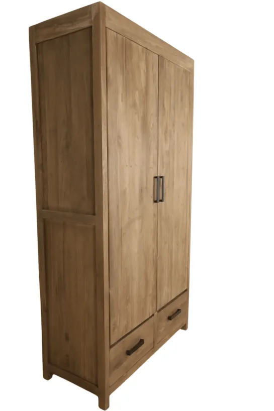 Dichte opbergkast teak hout 110cm