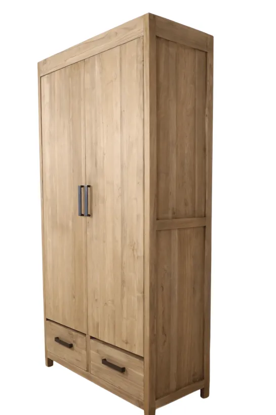 Dichte opbergkast teak hout 110cm