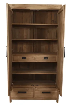 Dichte opbergkast teak hout 110cm