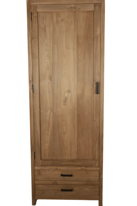 Dichte opbergkast teak hout 75x45x210 cm
