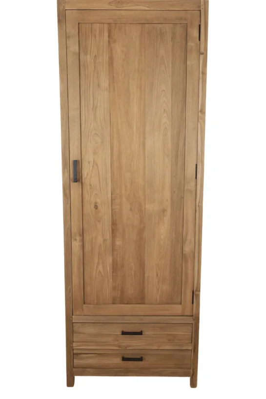 Dichte opbergkast teak hout 75x45x210 cm
