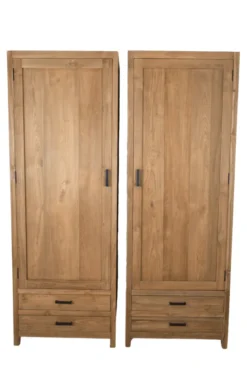 Dichte opbergkast teak hout 75x45x210 cm