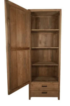 Dichte opbergkast teak hout 75x45x210 cm