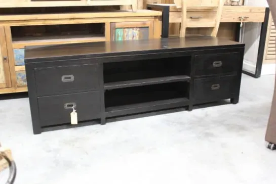 Donker houten televisiemeubel