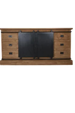 Dressoir 180 cm met metalen schuifdeuren