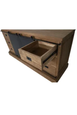 Dressoir 180 cm met metalen schuifdeuren