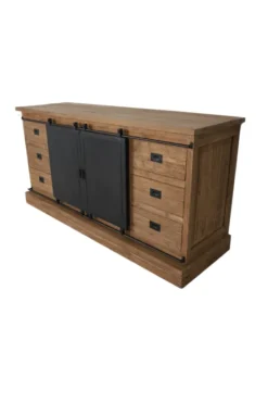 Dressoir 180 cm met metalen schuifdeuren