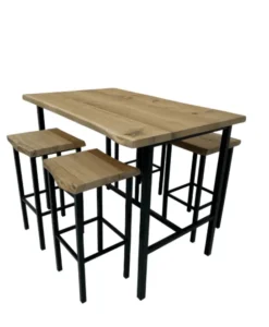 Eikenhouten Bartafel/statafel incl 4 barkrukken