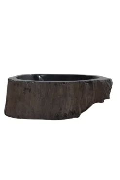 Fossiele wasbak – versteend hout 45 cm