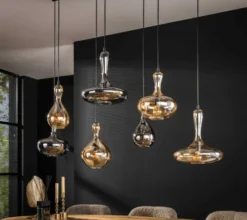 Gezellige hanglamp met glazen bollen karaf lamp 145 cm