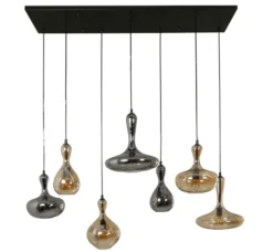 Gezellige hanglamp met glazen bollen karaf lamp 145 cm