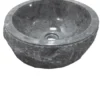 Grijze Marmeren Wasbak – Rond met Ruwe Buitenkant
