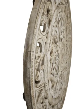 Grote ronde wanddecoratie 150 cm wit beige