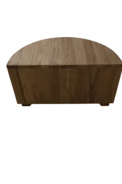 Half Ronde Bijzettafel voor aan bankstel – Gerecycled Teakhout 90×45 cm