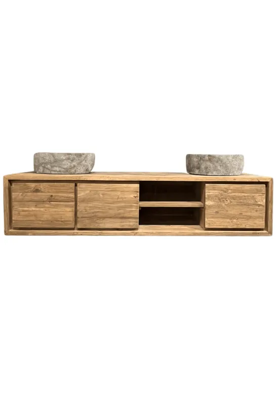 Hangend teak badkamermeubel 180 cm
