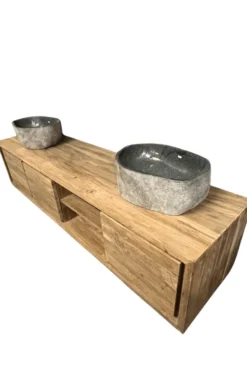 Hangend teak badkamermeubel 180 cm