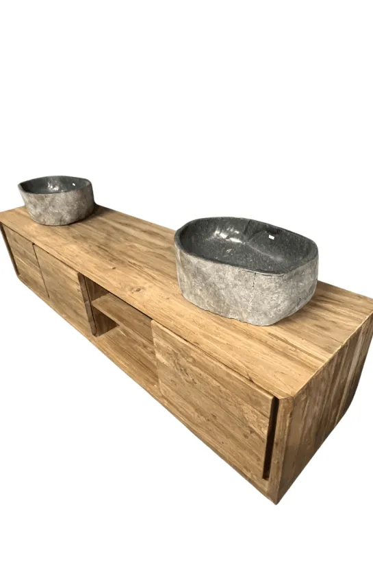 Hangend teak badkamermeubel 180 cm