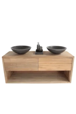 Hangend teak badkamermeubel