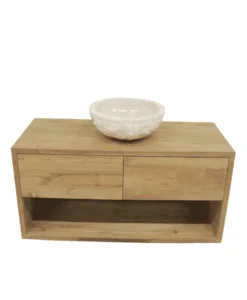 Hangend teak badkamermeubel