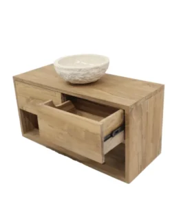 Hangend teak badkamermeubel