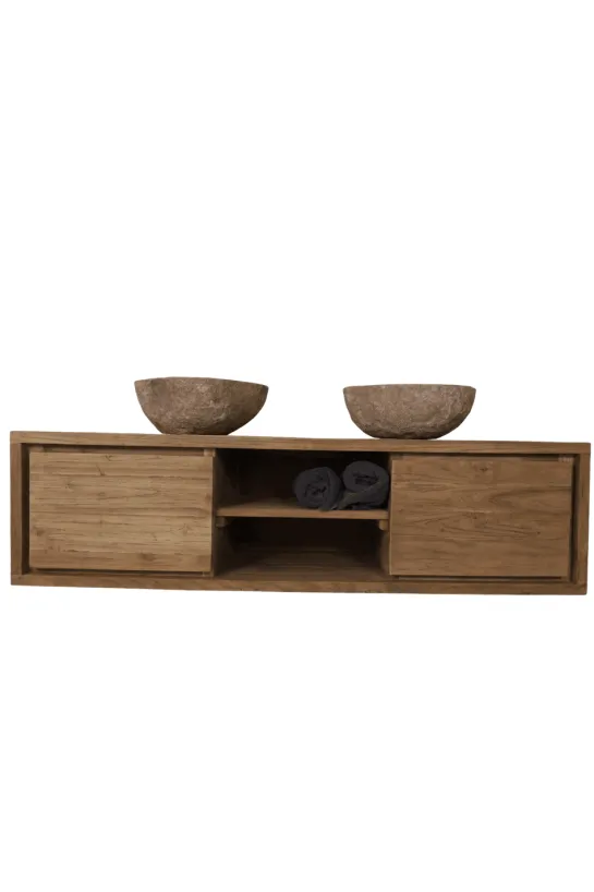 Hangend Teak Houten Badkamermeubel 150 cm