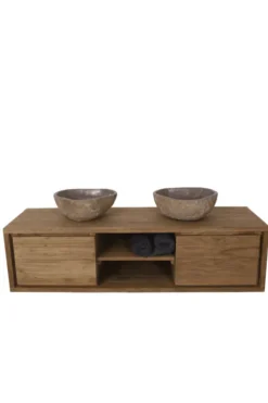 Hangend Teak Houten Badkamermeubel 150 cm