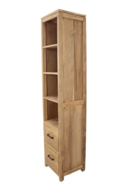 Hoge badkamerkast open