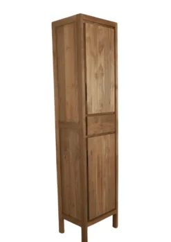 Hoge smalle teak houten badkamerkast 45x35x190 cm