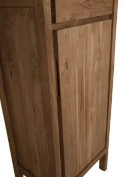 Hoge smalle teak houten badkamerkast 45x35x190 cm