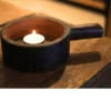 Houten decoratie schaal met handvat