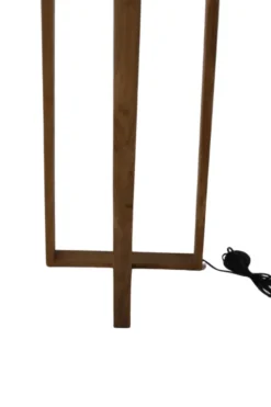 Houten Vloerlamp – Strak & Minimalistisch met Witte Kap