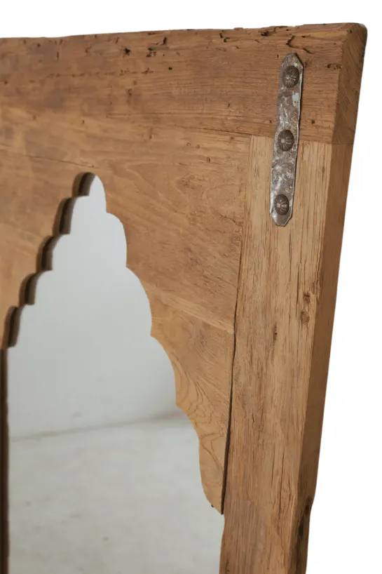 Indische Oud Teak Houten Spiegel