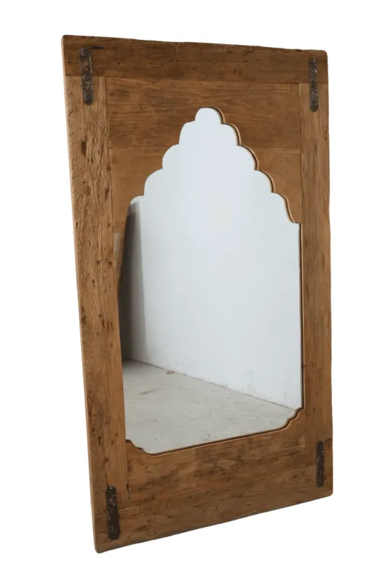 Indische Oud Teak Houten Spiegel