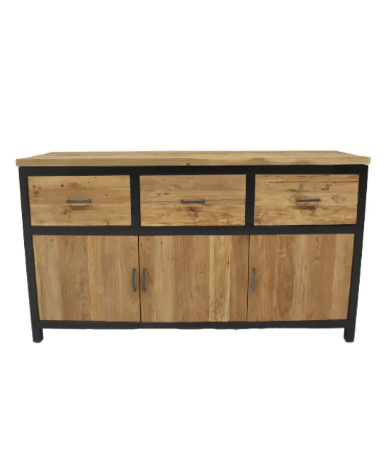 Industrieel dressoir ruw teakhout
